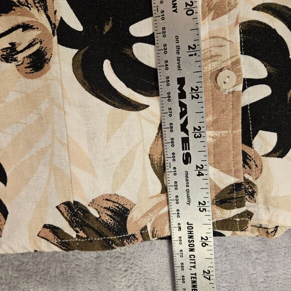 White Stag Blouse Womens M Hawaiian shirt linen blend vacation cruise breathable - Picture 6 of 11